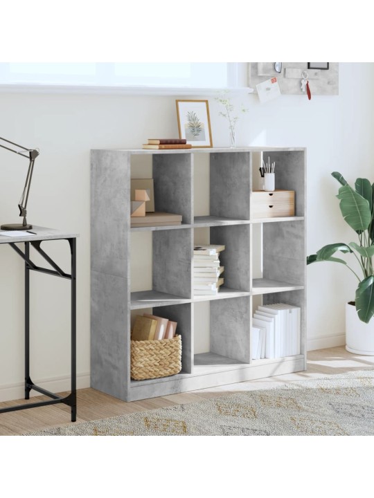 Knihovna betonově šedá 102 x 32 x 108 cm kompozitní dřevo