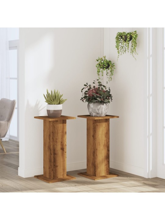 Stojany na rostliny 2 ks dub artisan 30 x 30 x 60 cm kompozit