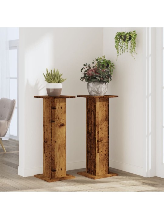 Stojany na rostliny 2 ks old wood 30x30x80 cm kompozitní dřevo