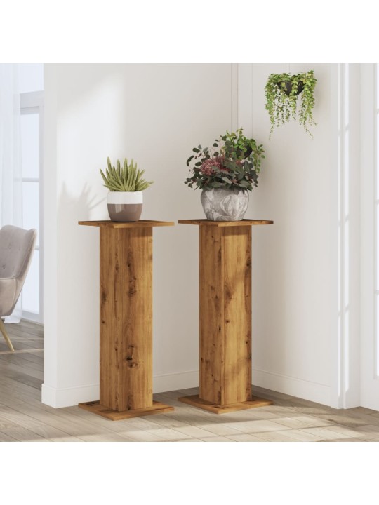 Stojany na rostliny 2 ks dub artisan 30 x 30 x 80 cm kompozit