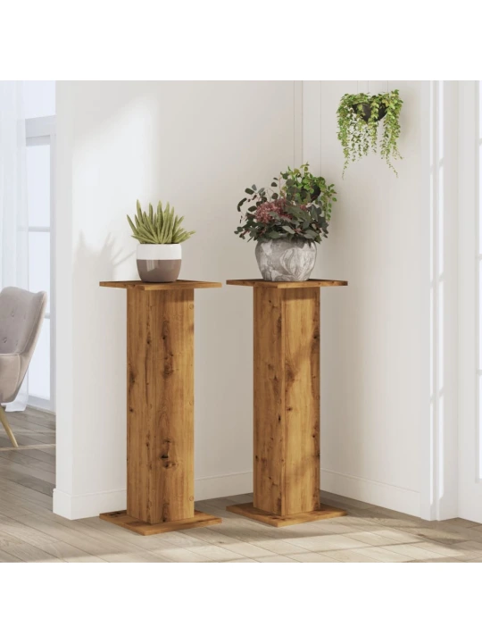 Stojany na rostliny 2 ks dub artisan 30 x 30 x 80 cm kompozit