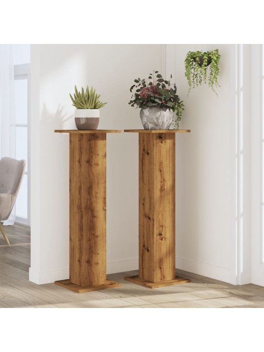 Stojany na rostliny 2 ks dub artisan 30 x 30 x 95 cm kompozit