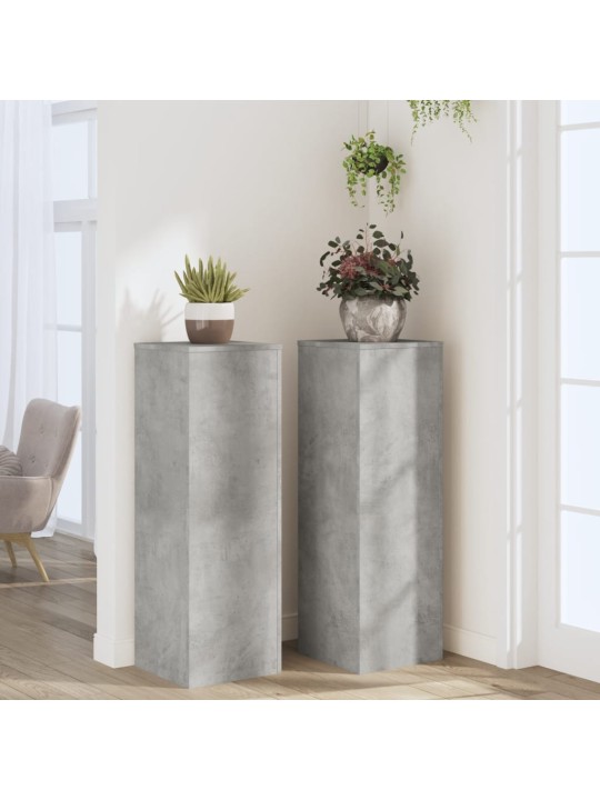 Stojany na rostliny 2 ks betonově šedé 33x33x100 cm kompozit
