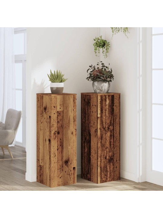 Stojany na rostliny 2 ks old wood 33x33x100 cm kompozitní dřevo