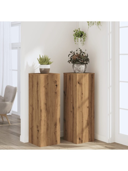 Stojany na rostliny 2 ks dub artisan 33 x 33 x 100 cm kompozit