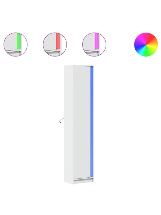 Skříň highboard s LED bílá 41,5x32,5x200 cm kompozitní dřevo