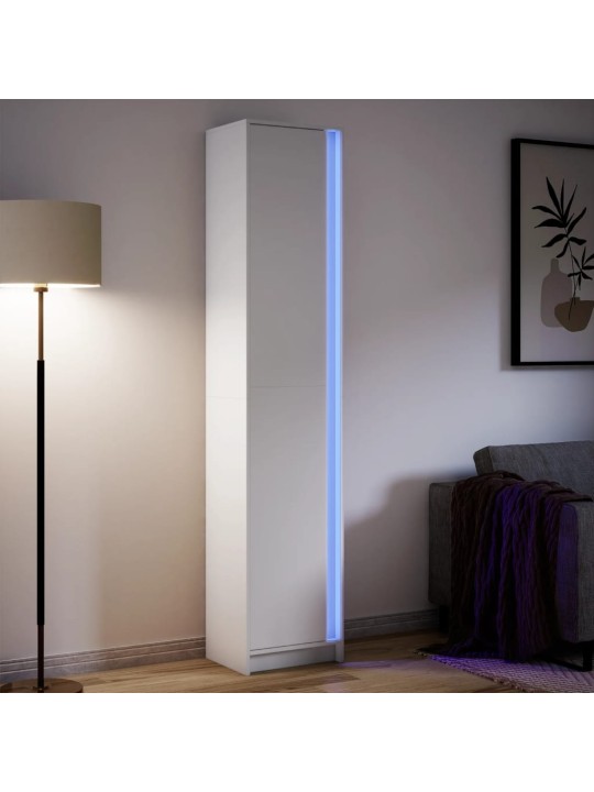 Skříň highboard s LED bílá 41,5x32,5x200 cm kompozitní dřevo