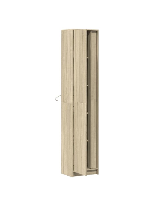 Skříň highboard s LED dub sonoma 41,5 x 32,5 x 200 cm kompozit