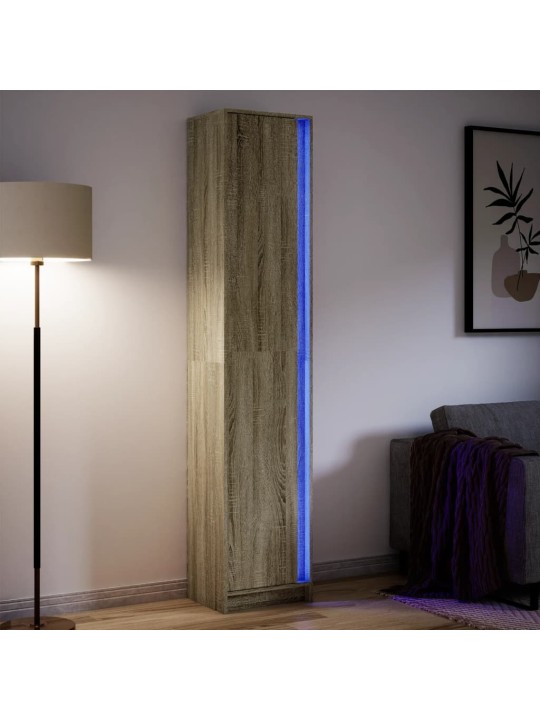Skříň highboard s LED dub sonoma 41,5 x 32,5 x 200 cm kompozit