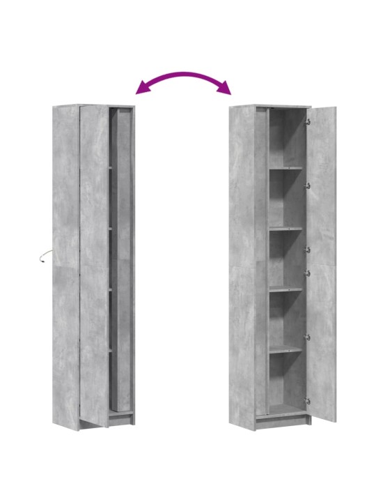Skříň highboard s LED betonově šedá 41,5x32,5x200 cm kompozit