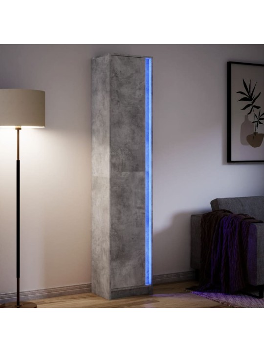 Skříň highboard s LED betonově šedá 41,5x32,5x200 cm kompozit