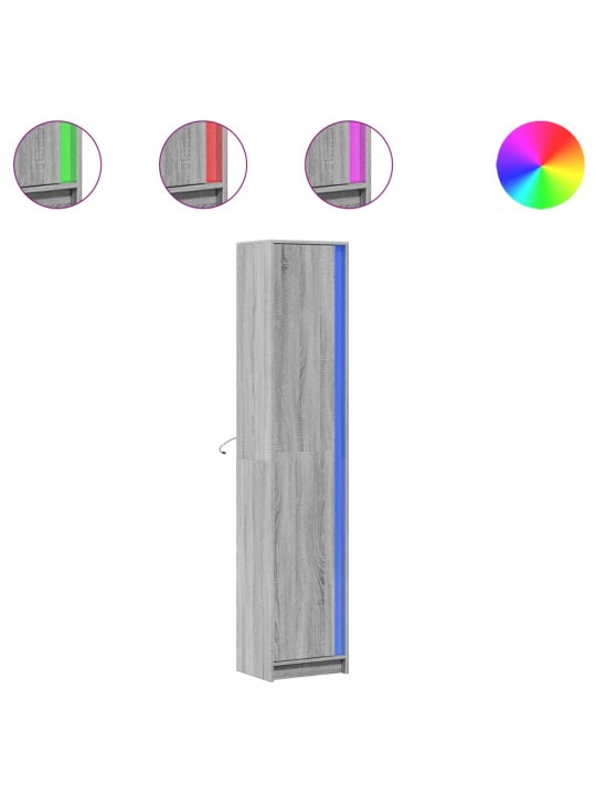Skříň highboard s led šedá sonoma 41,5 x 32,5 x 200 cm kompozit