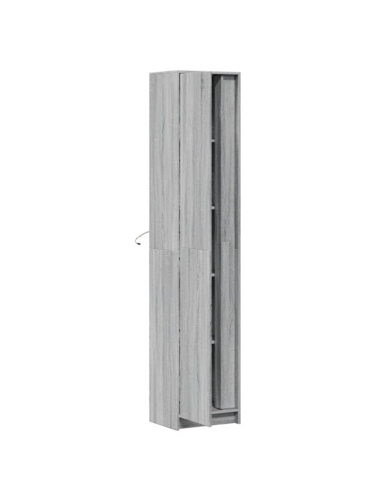 Skříň highboard s led šedá sonoma 41,5 x 32,5 x 200 cm kompozit