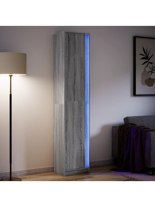 Skříň highboard s led šedá sonoma 41,5 x 32,5 x 200 cm kompozit