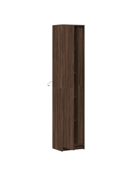Skříň highboard s led hnědý dub 41,5 x 32,5 x 200 cm kompozit