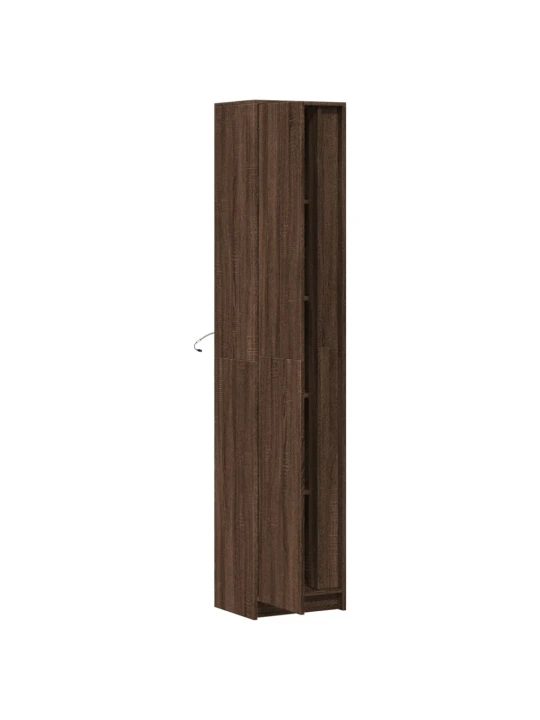 Skříň highboard s led hnědý dub 41,5 x 32,5 x 200 cm kompozit