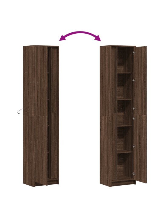 Skříň highboard s led hnědý dub 41,5 x 32,5 x 200 cm kompozit