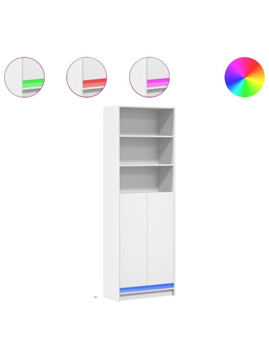 Skříň highboard s LED bílá 69 x 32,5 x 200 cm kompozitní dřevo