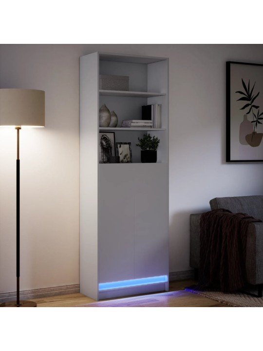 Skříň highboard s LED bílá 69 x 32,5 x 200 cm kompozitní dřevo