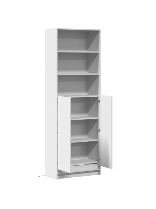 Skříň highboard s LED bílá 69 x 32,5 x 200 cm kompozitní dřevo