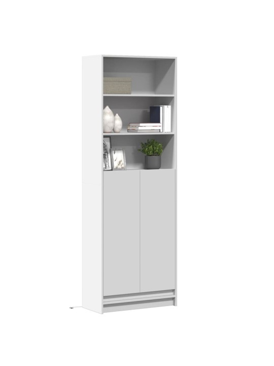 Skříň highboard s LED bílá 69 x 32,5 x 200 cm kompozitní dřevo