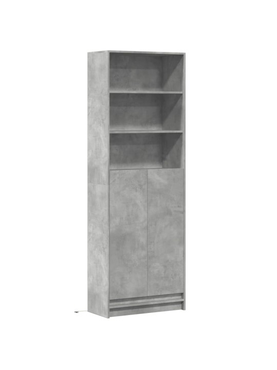Skříň highboard s LED betonově šedá 69 x 32,5 x 200 cm kompozit