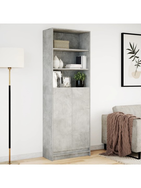 Skříň highboard s LED betonově šedá 69 x 32,5 x 200 cm kompozit