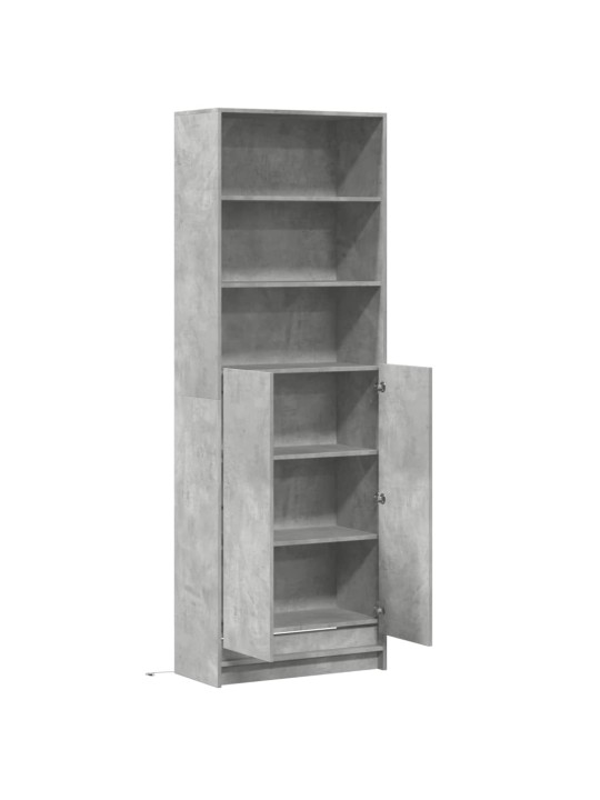 Skříň highboard s LED betonově šedá 69 x 32,5 x 200 cm kompozit