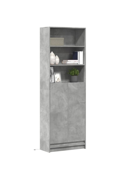 Skříň highboard s LED betonově šedá 69 x 32,5 x 200 cm kompozit