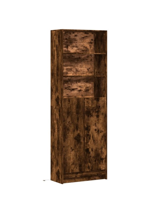 Skříň highboard s led kouřový dub 69 x 32,5 x 200 cm kompozit