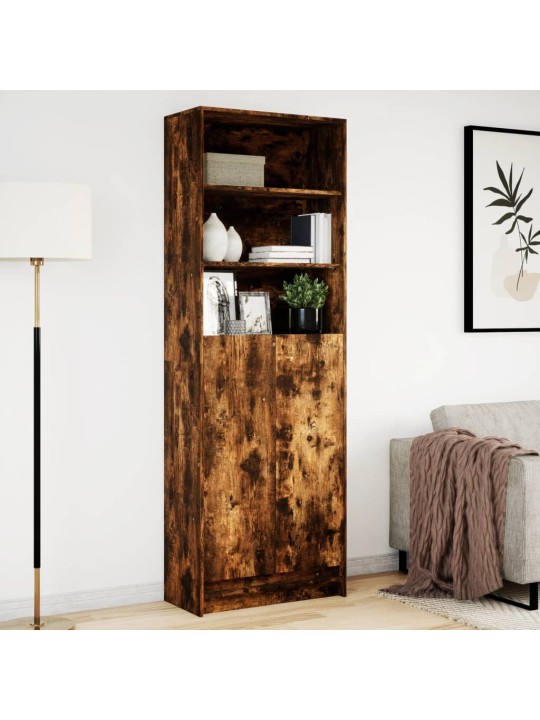 Skříň highboard s led kouřový dub 69 x 32,5 x 200 cm kompozit