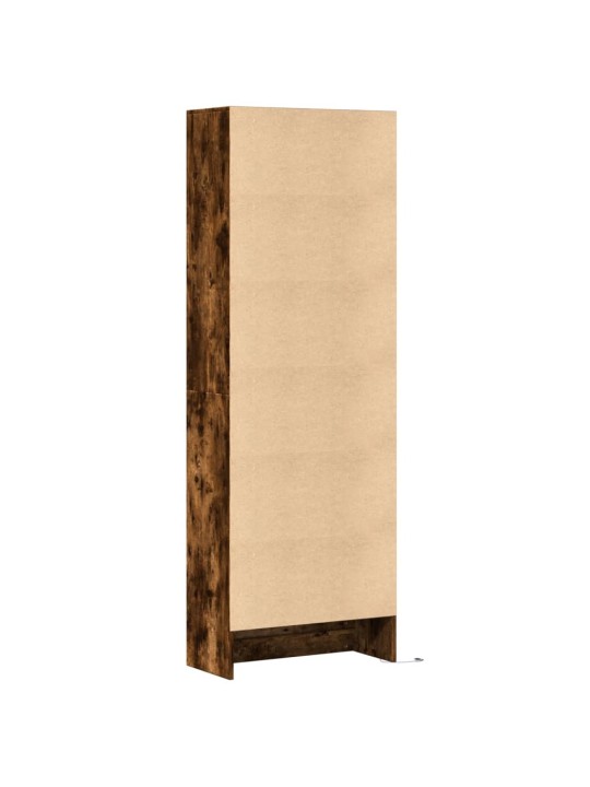 Skříň highboard s led kouřový dub 69 x 32,5 x 200 cm kompozit