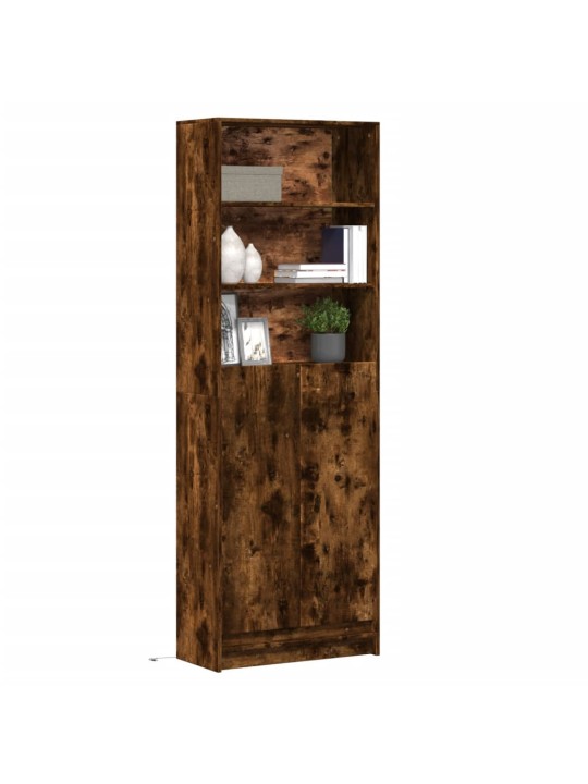 Skříň highboard s led kouřový dub 69 x 32,5 x 200 cm kompozit