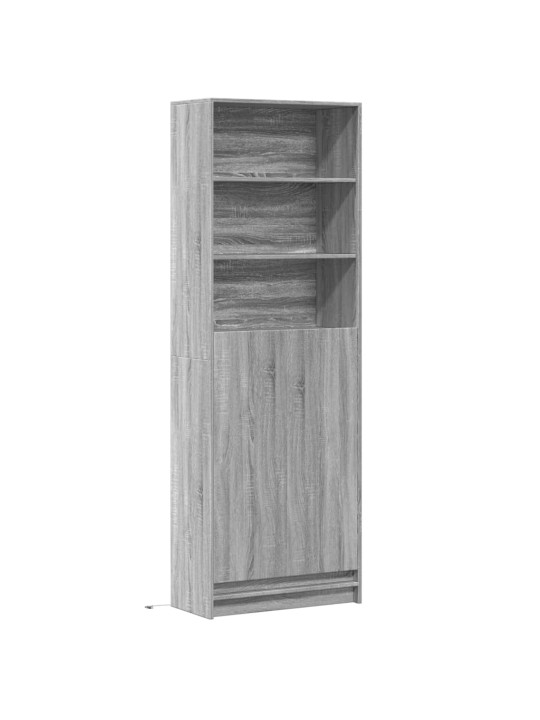 Skříň highboard s led šedá sonoma 69 x 32,5 x 200 cm kompozit