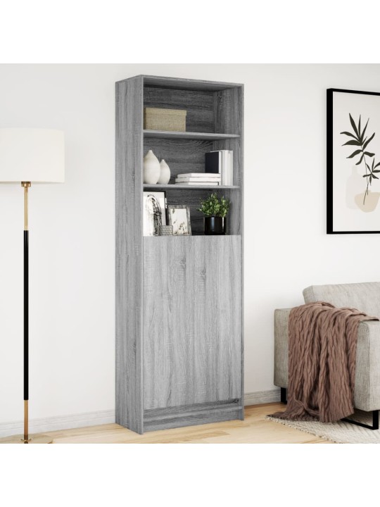 Skříň highboard s led šedá sonoma 69 x 32,5 x 200 cm kompozit