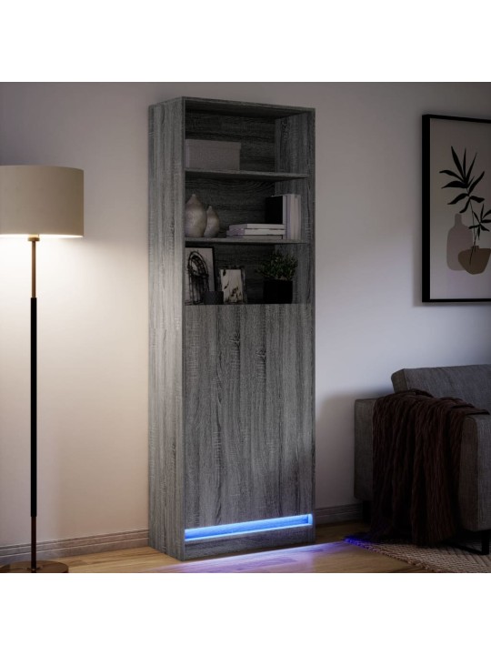 Skříň highboard s led šedá sonoma 69 x 32,5 x 200 cm kompozit
