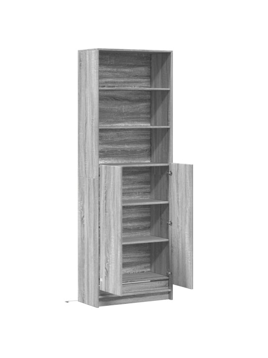 Skříň highboard s led šedá sonoma 69 x 32,5 x 200 cm kompozit