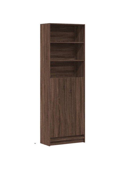 Skříň highboard s led hnědý dub 69x32,5x200 cm kompozitní dřevo