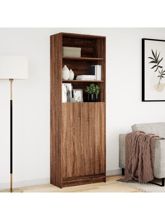 Skříň highboard s led hnědý dub 69x32,5x200 cm kompozitní dřevo
