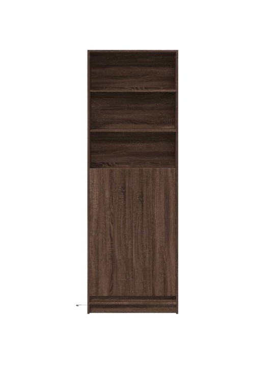 Skříň highboard s led hnědý dub 69x32,5x200 cm kompozitní dřevo