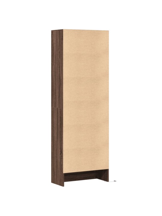 Skříň highboard s led hnědý dub 69x32,5x200 cm kompozitní dřevo