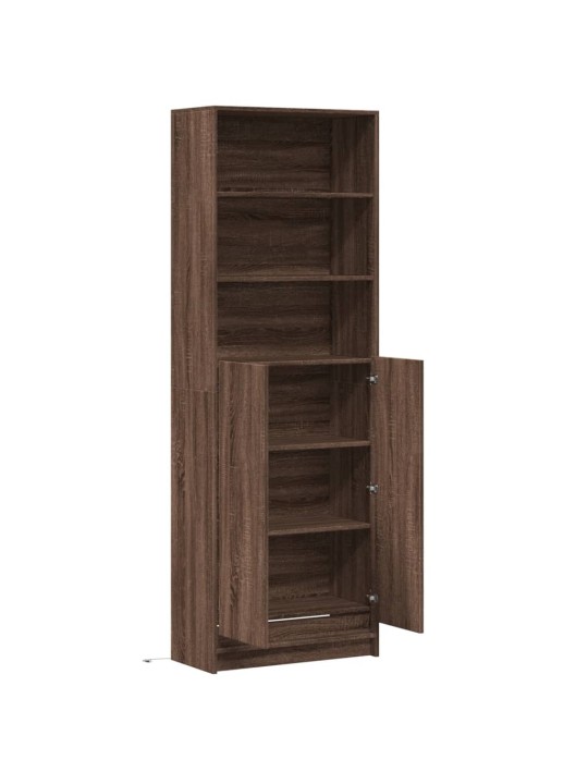 Skříň highboard s led hnědý dub 69x32,5x200 cm kompozitní dřevo