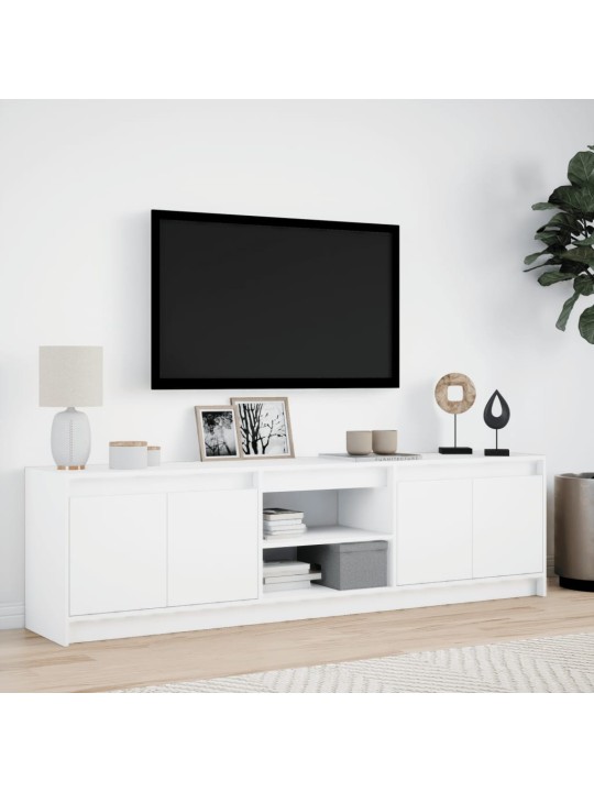 TV skříňka s LED bílá 180 x 34 x 50 cm kompozitní dřevo