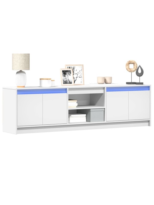 TV skříňka s LED bílá 180 x 34 x 50 cm kompozitní dřevo