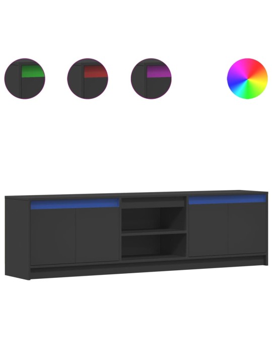 TV skříňka s LED černá 180 x 34 x 50 cm kompozitní dřevo