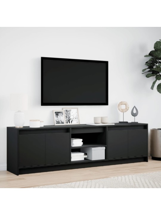 TV skříňka s LED černá 180 x 34 x 50 cm kompozitní dřevo