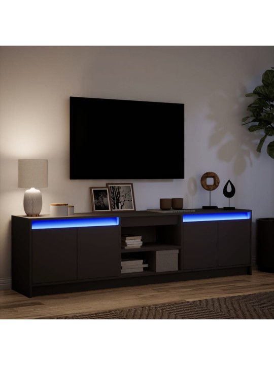 TV skříňka s LED černá 180 x 34 x 50 cm kompozitní dřevo
