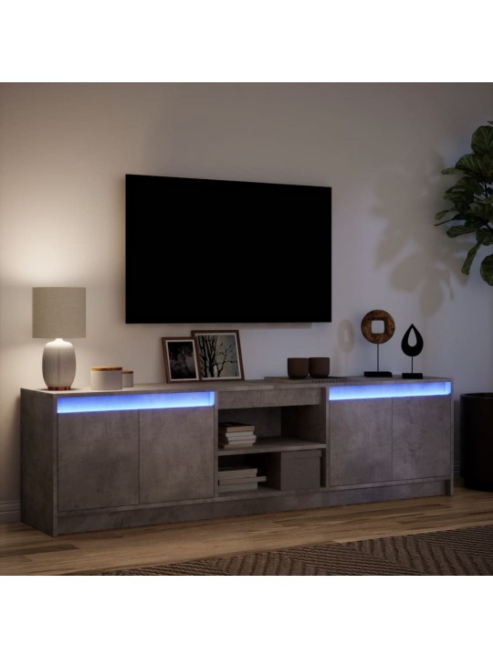 TV skříňka s LED betonově šedá 180x34x50 cm kompozitní dřevo