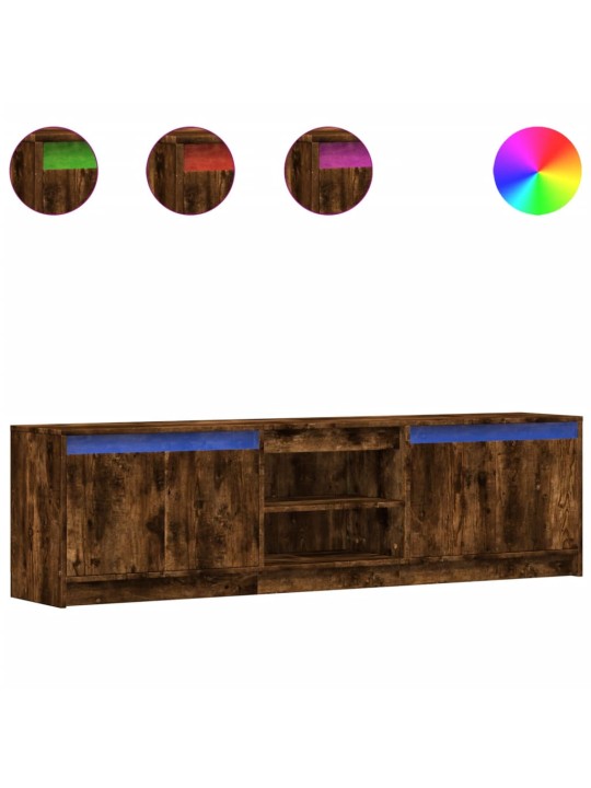 Tv skříňka s led kouřový dub 180 x 34 x 50 cm kompozitní dřevo