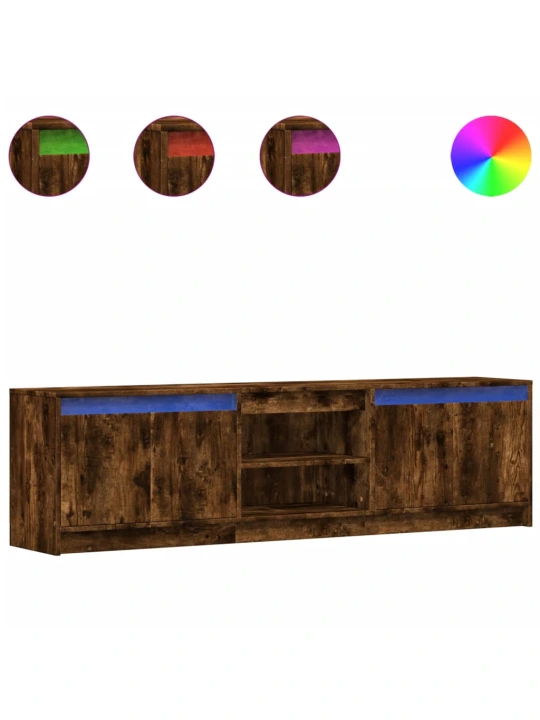 Tv skříňka s led kouřový dub 180 x 34 x 50 cm kompozitní dřevo
